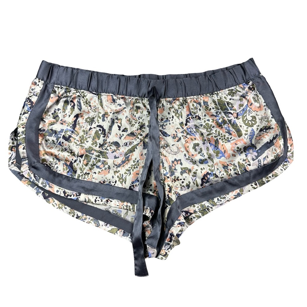 Victoria’s Secret Floral Satin Trim Elastic Waist Sleep Lounge Soft Shorts M